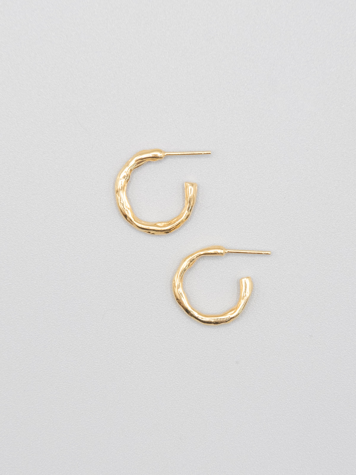 Mini Molten Hoops in Gold