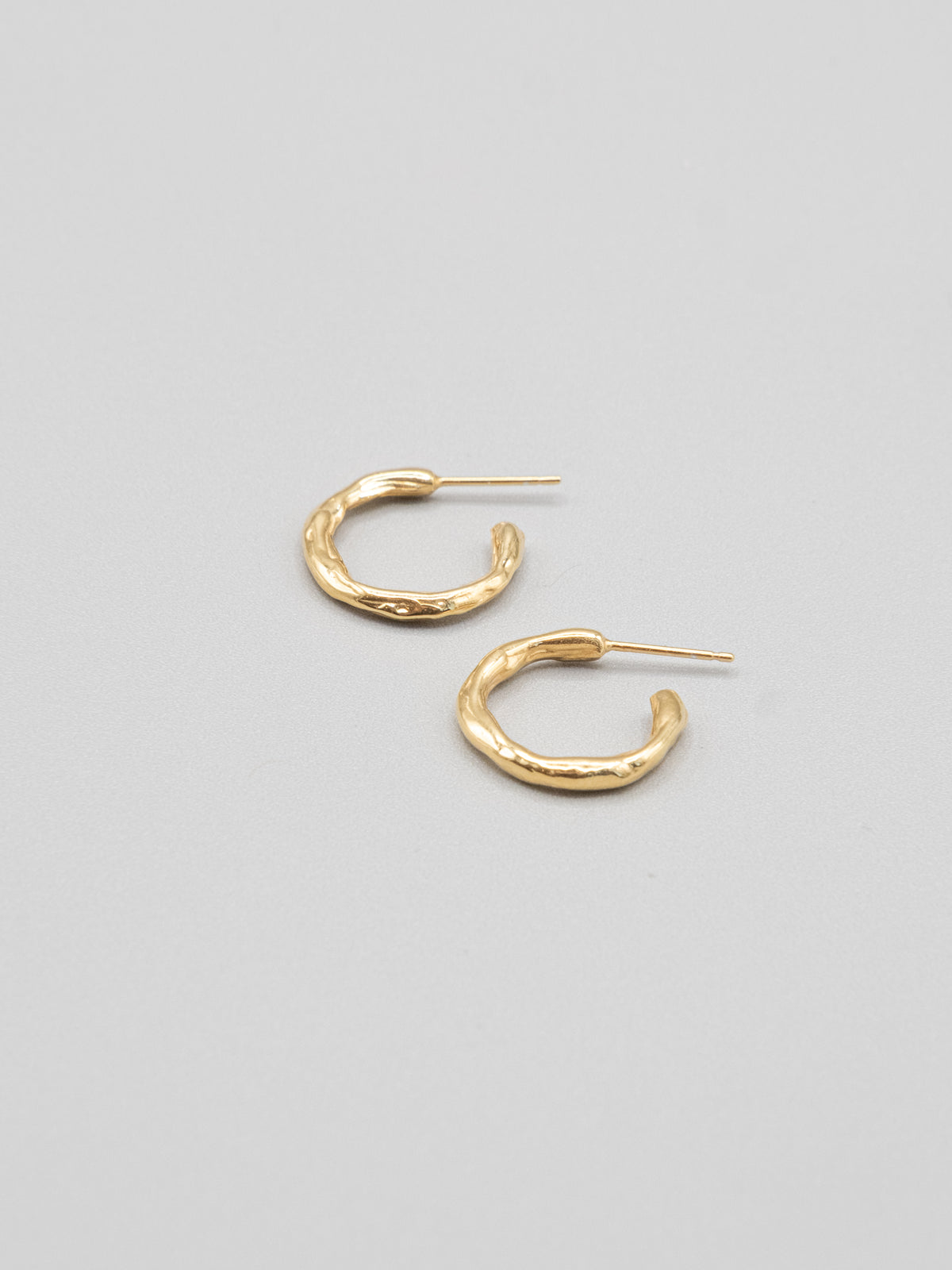 Mini Molten Hoops in Gold