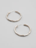 Medium Molten Hoops in Silver